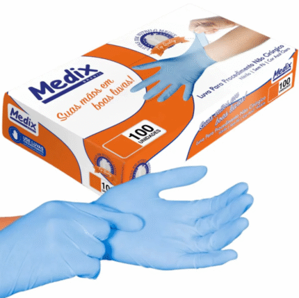LUVA NITRILICA POWDER FREE AZUL PP MEDIX C/100 (10)