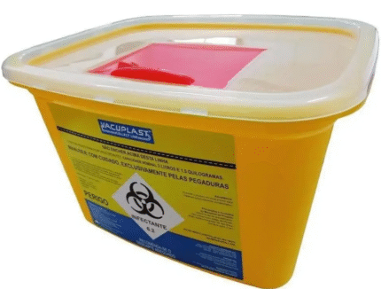 COLETOR PERFURO CORTANTE 03L RIGIDO AMARELO VACUPLAST
