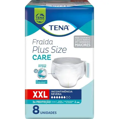 FRALDA ADULTO TENA PLUS SIZE CARE XXL C/8