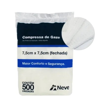 COMPRESSA DE GAZE 7,5X7,5 11F NEVE C/500