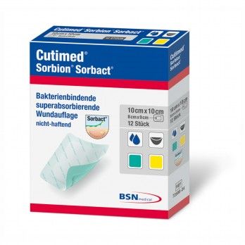 CURATIVO ANTIMICROBIANO CUTIMED SORBION SORBACT 10X10CM (10)