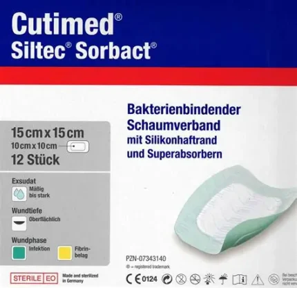 CURATIVO ESPUMA ANTIMIC CUTIMED SILTEC SORBACT 15X15CM(10)